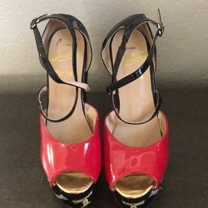 Louboutin celebrity wedge sandal